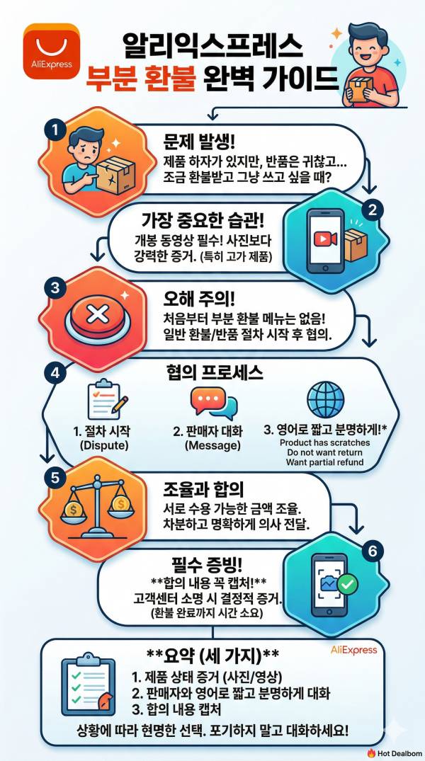 알리익스프레스 부분 환불 받는 방법, 직접 해보니 이렇게 진행됐어요