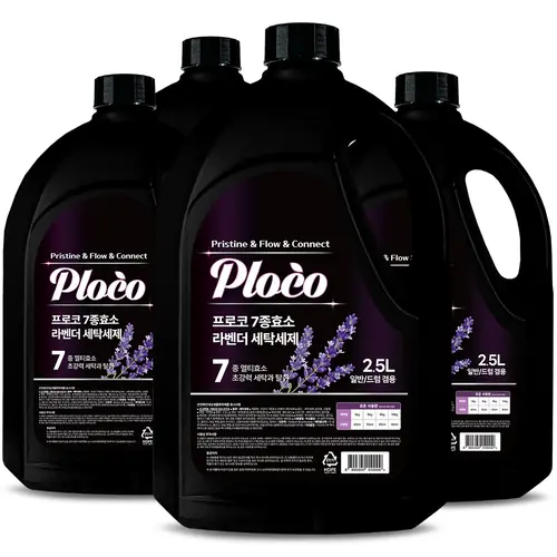 [토스쇼핑] 프로코 실내건조 7종효소 라벤더 세탁세제, 2.5L, 4개 (8,900원 / 무료)