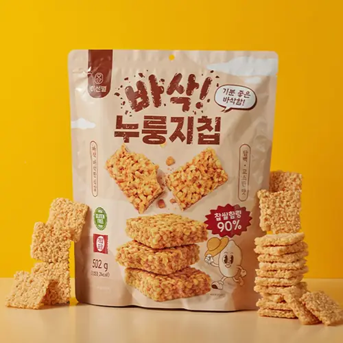 [토스쇼핑] 추억의 찹쌀 바삭 누룽지칩, 502g, 2팩(6,840원/무료)