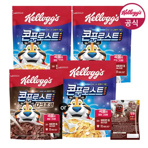 [옥션] 시리얼 콘푸로스트 600g x 2개 + (콘푸로스트 600g or 다크초코 550g)택1 + 쿠키앤크림 30g (12,450원/무료)