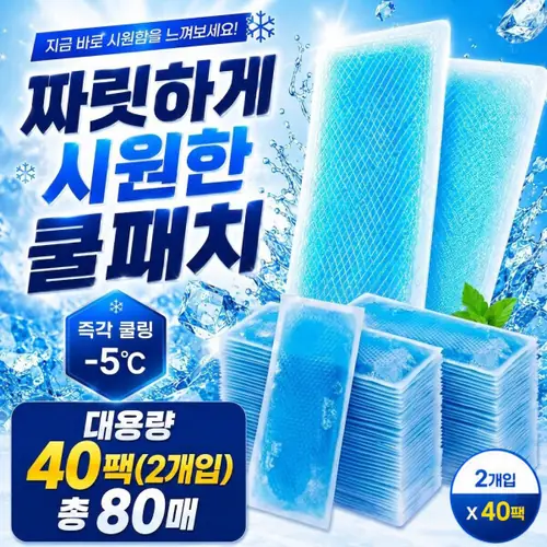 [옥션] 쿨링 쿨패치 40팩 2개입 총 80매 (8,360원/무료)